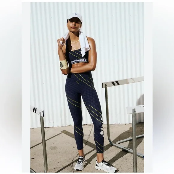 Free People Never Better Logo Leggings Black Combo NWT